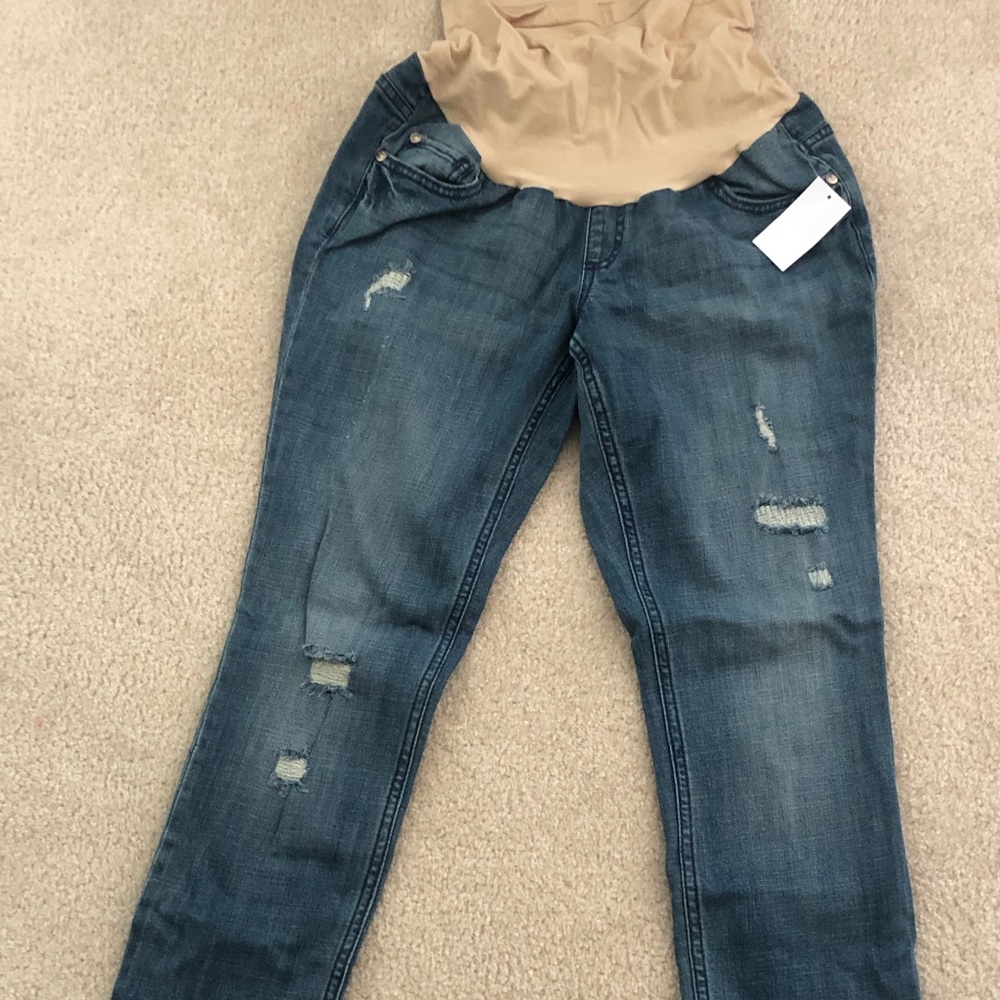 maternity Skinny Distress jeans